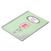 Carnet Joli lapin tenant un monogramme de ballon (Côté gauche)