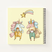 Carnet Joli licorne heureuse avec le nom de l'enfant (Dos)