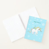 Carnet Joli licorne magique sur fond bleu clair (Intérieur)