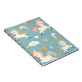 Carnet Joli Licorne Turquoise pour Enfants (Côté Droit)