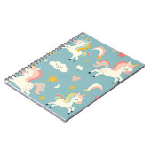 Carnet Joli Licorne Turquoise pour Enfants (Côté gauche)