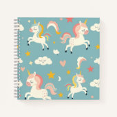 Carnet Joli Licorne Turquoise pour Enfants (Devant)