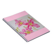 Carnet Joli Lit En Aquarelle Rose Peinture Lilium (Côté Droit)