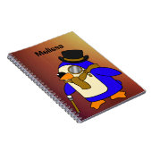 Carnet Joli manchot de dessin animé marron clair (Côté Droit)