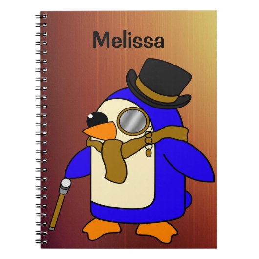 Carnet Joli manchot de dessin animé marron clair (Devant)