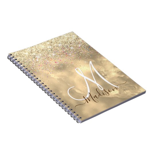 Carnet Joli marbre art or faux parties scintillant monogr (Côté Droit)