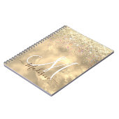 Carnet Joli marbre art or faux parties scintillant monogr (Côté gauche)