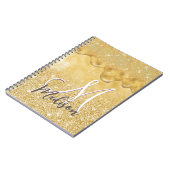 Carnet Joli monogramme avec des gouttes de paillettes dég (Côté gauche)