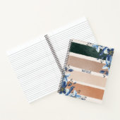 Carnet Joli monogramme botanique bleu fleuri adorable (Intérieur)