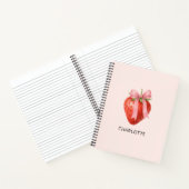 Carnet Joli monogramme coquette à la fraise aquarelle mig (Intérieur)