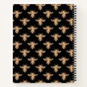 Carnet Joli Monogramme D'Abeille Reine Noir Et Or (Dos)