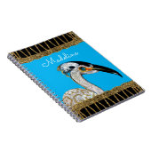 Carnet Joli monogramme d'oiseau d'île (Côté Droit)