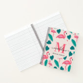 Carnet Joli Monogramme Feuille tropical Flamant rose rose (Intérieur)