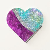 Carnet Joli monogramme iridescent faux pailleté violet sa (Dos)