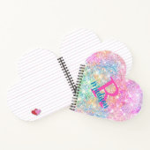 Carnet Joli monogramme iridescent licorne rose faux paill (Intérieur)