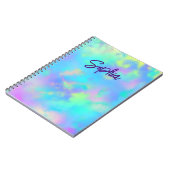 Carnet Joli monogramme marbré girly coloré (Côté gauche)