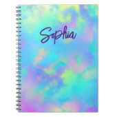 Carnet Joli monogramme marbré girly coloré (Devant)