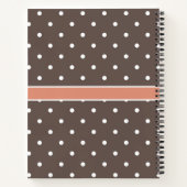 Carnet Joli Monogramme Marron Orange à pois (Dos)
