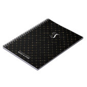 Carnet Joli Monogramme Noir Honeypeb Bee Design (Côté gauche)