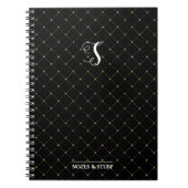 Carnet Joli Monogramme Noir Honeypeb Bee Design (Devant)
