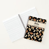 Carnet Joli monogramme Papillon Nom personnalisé Noir (Intérieur)