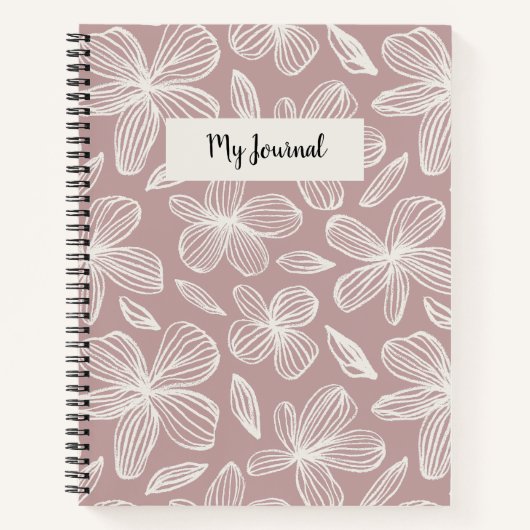 Carnet Joli Monogramme rose floral (Devant)