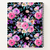 Carnet Joli Monogramme rose noir floral (Dos)
