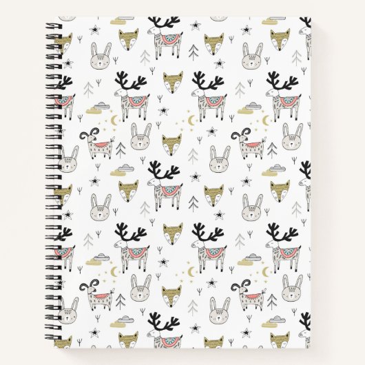 Carnet Joli Motif animal de bois (Devant)