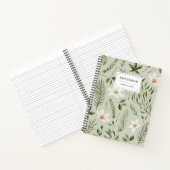 Carnet Joli motif botanique vert or blanc (Intérieur)