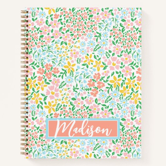 Carnet Joli Motif coloré Pastel Garden Flower (Devant)