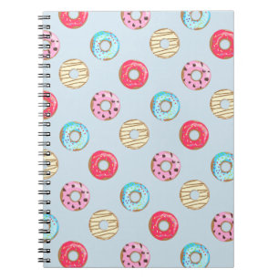 Carnet Joli motif de beignet glacé bleu clair