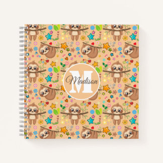 Carnet Joli Motif de fentes rose Fille Monogramme