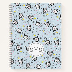 Carnet Joli Motif de Licorne Bleue Pastel Féminin avec Mo
