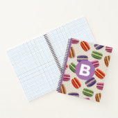Carnet Joli motif de macaron pointillé monogramme violet (Intérieur)