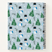 Carnet Joli motif de Noël à l'aquarelle avec neige hivern (Dos)