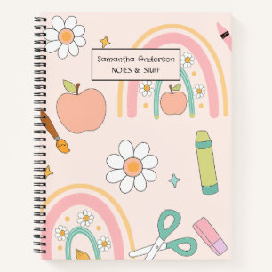 Carnet Joli motif de rentrée scolaire Fournitures scola