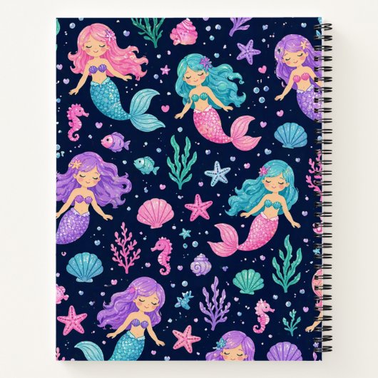 Carnet Joli motif de sirène (Dos)