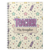 Carnet Joli motif d'école de crayon d'enseignant mignon (Devant)
