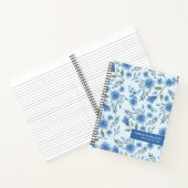 Carnet Joli motif floral bleu à l'aquarelle (Intérieur)