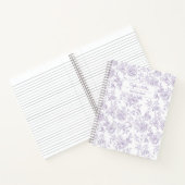 Carnet Joli motif floral pourpre avec Monogramme d'oiseau (Intérieur)