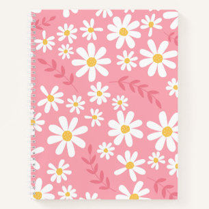 Carnet Joli motif floral sans couture de marguerite rose
