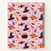 Carnet Joli motif Halloween violet et rose (Dos)