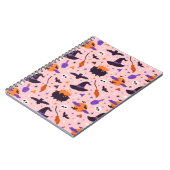 Carnet Joli motif Halloween violet et rose (Côté gauche)
