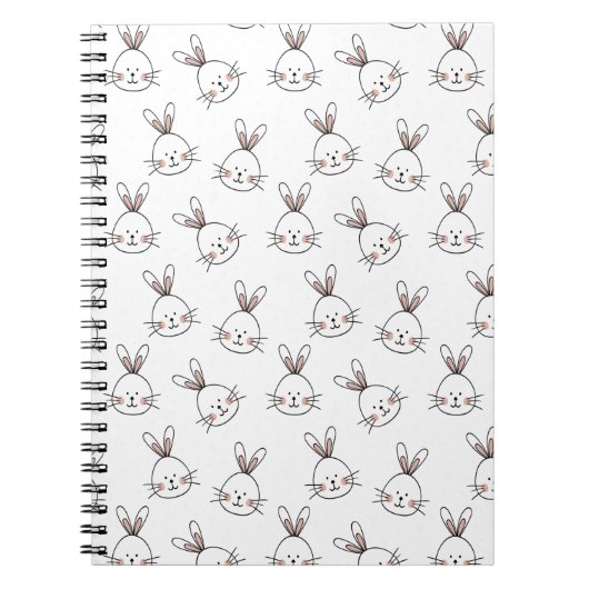 Carnet Joli Motif lapin blanc de Pâques (Devant)