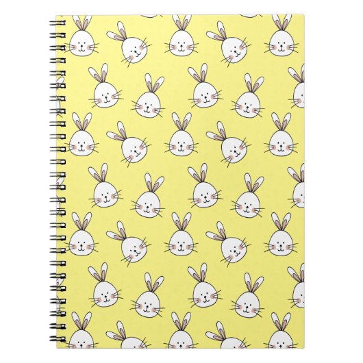 Carnet Joli Motif lapin blanc de Pâques (Devant)