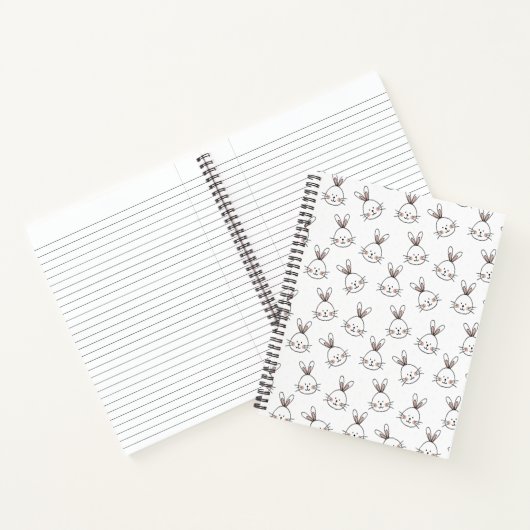 Carnet Joli Motif lapin blanc de Pâques (Intérieur)