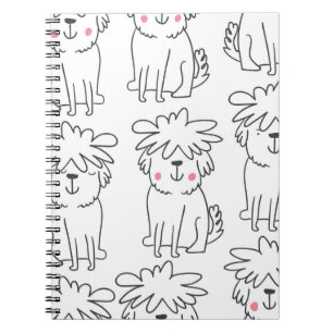 Carnet Joli motif sans couture à main avec mignon doodé f