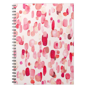 Carnet Joli motif transparent de taches roses, rouges et