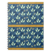 Carnet Joli Motif vert et bleu feuilles (Devant)