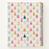 Carnet Joli Noël Arbres Roses Bleues Nom du Motif (Dos)